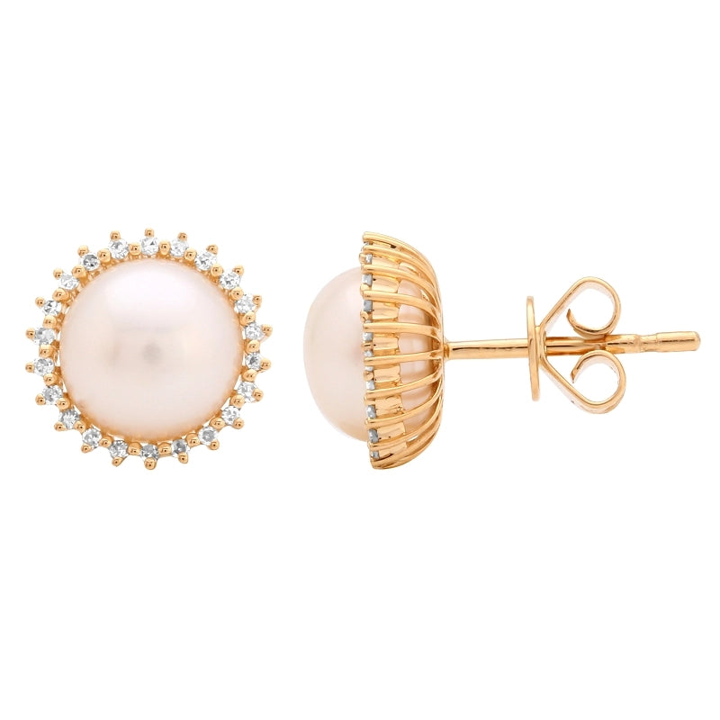 Earrings Earrings in Yellow Gold containing Diamond, Pearl 458116