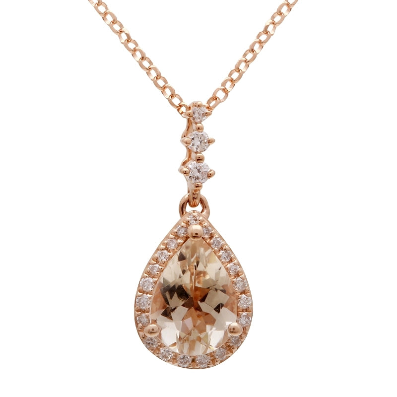 Necklaces Necklaces in Rose Gold containing Multi-gemstone, Diamond, Morganite 458140
