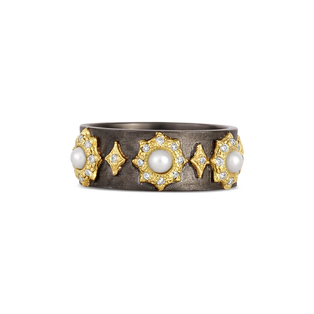 Armenta Rings in Mixed Metals containing Multi-gemstone, Diamond, Pearl 19343