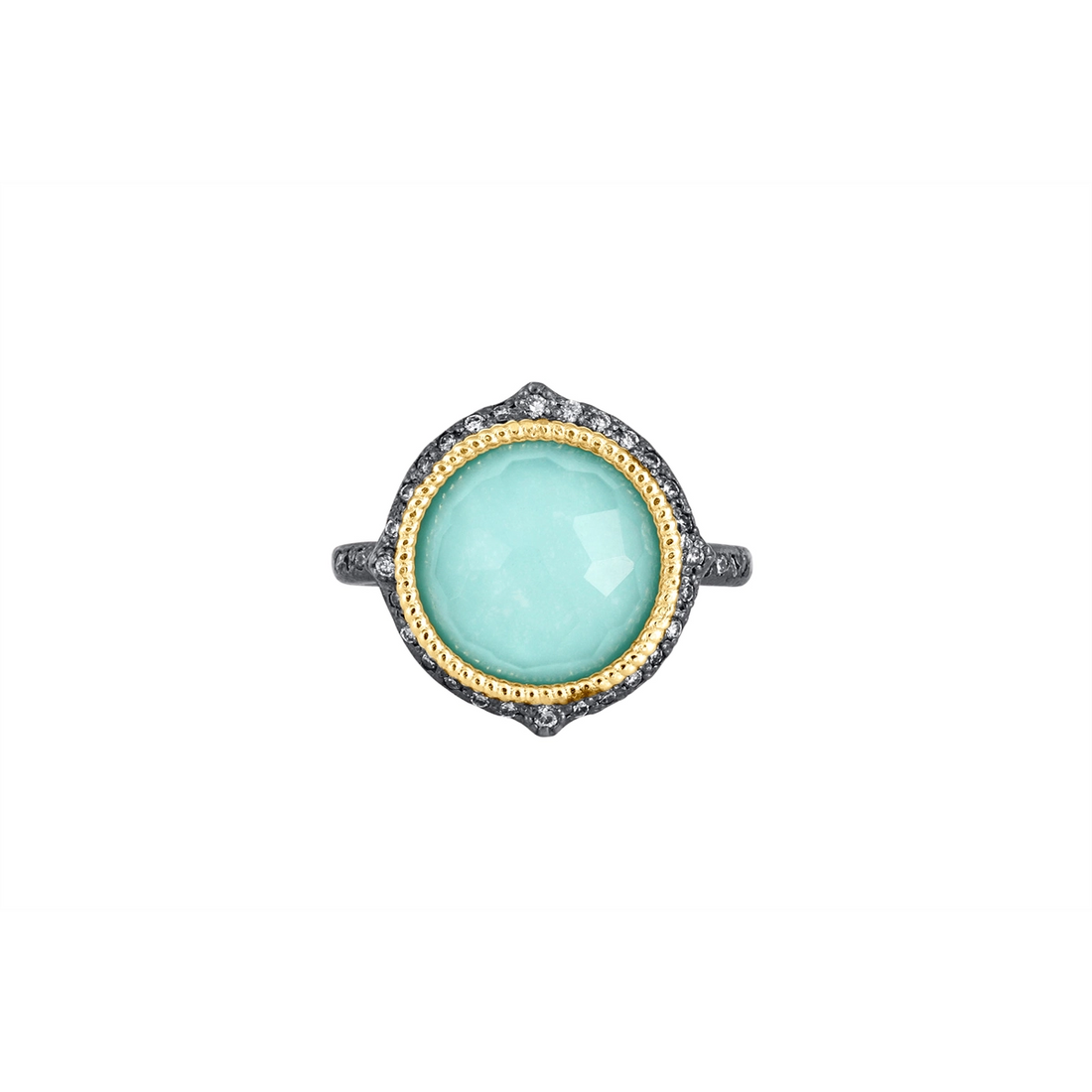 Armenta Rings in Mixed Metals containing Quartz, Multi-gemstone, Diamond, Turquoise 19736