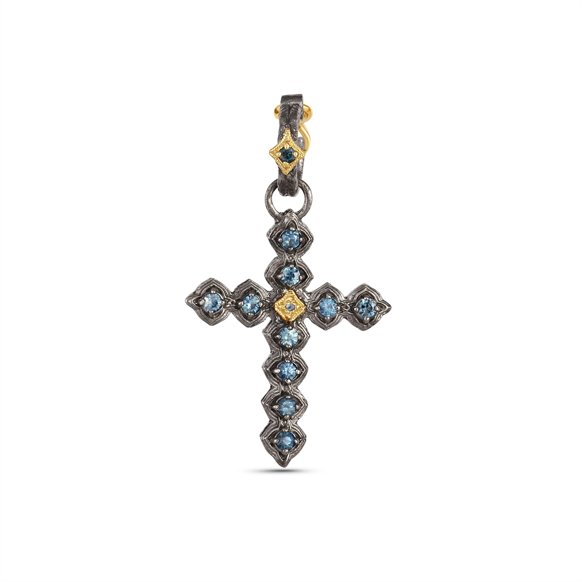 Armenta Pendants in Yellow Gold containing London blue topaz 23198