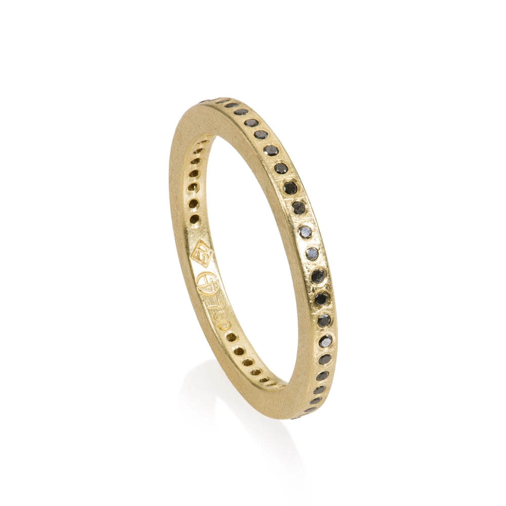 Todd Reed Rings in Yellow Gold containing Black diamond TRDR390-18KY-BLK