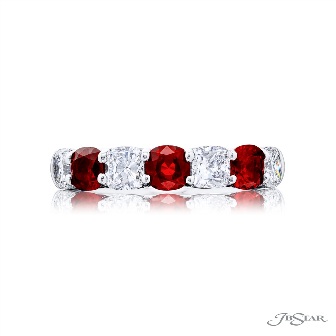 JB Star Rings in Platinum/Palladium containing Multi-gemstone, Diamond, Ruby 7522/013