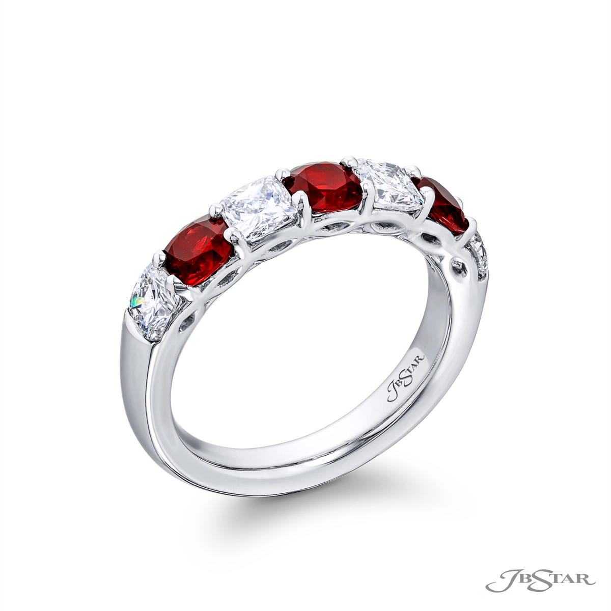 JB Star Rings in Platinum/Palladium containing Multi-gemstone, Diamond, Ruby 7522/013