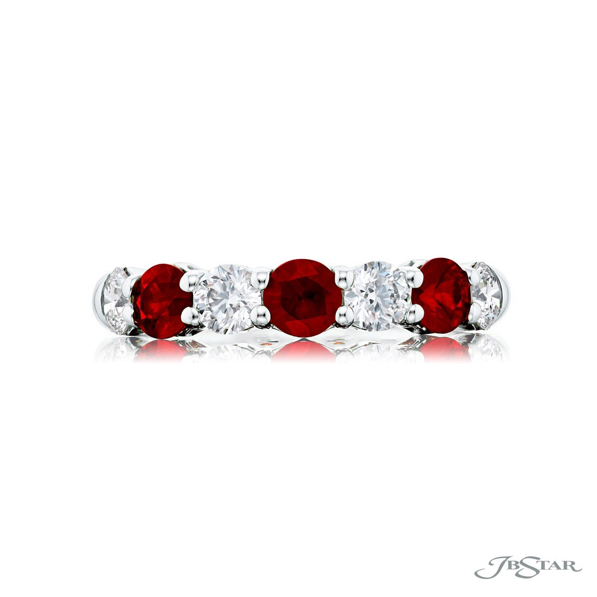 JB Star Rings in Platinum/Palladium containing Multi-gemstone, Diamond, Ruby 5417/039