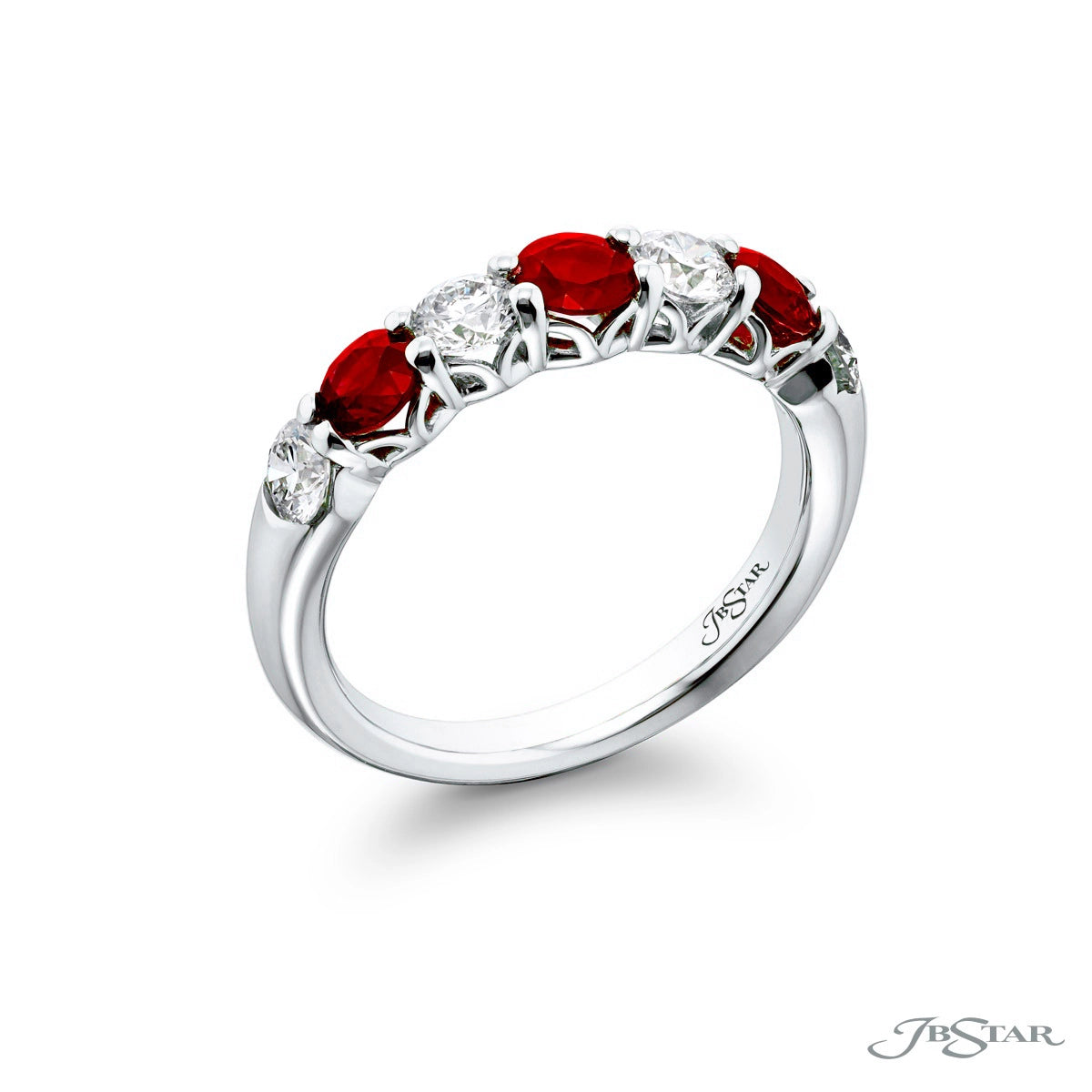 JB Star Rings in Platinum/Palladium containing Multi-gemstone, Diamond, Ruby 5417/039