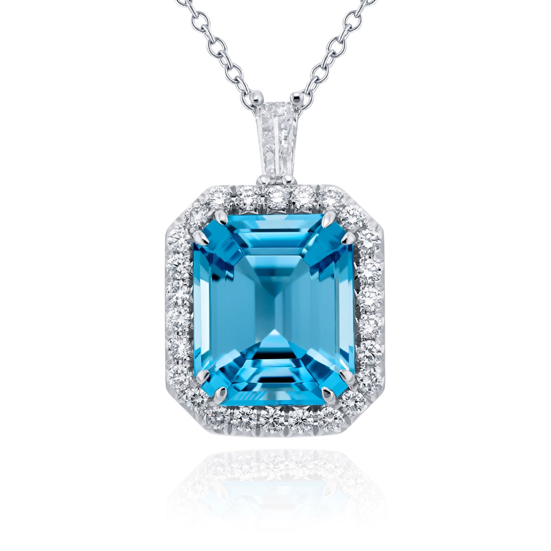 JB Star Pendants in Platinum/Palladium containing Aquamarine, Multi-gemstone, Diamond 1538/058