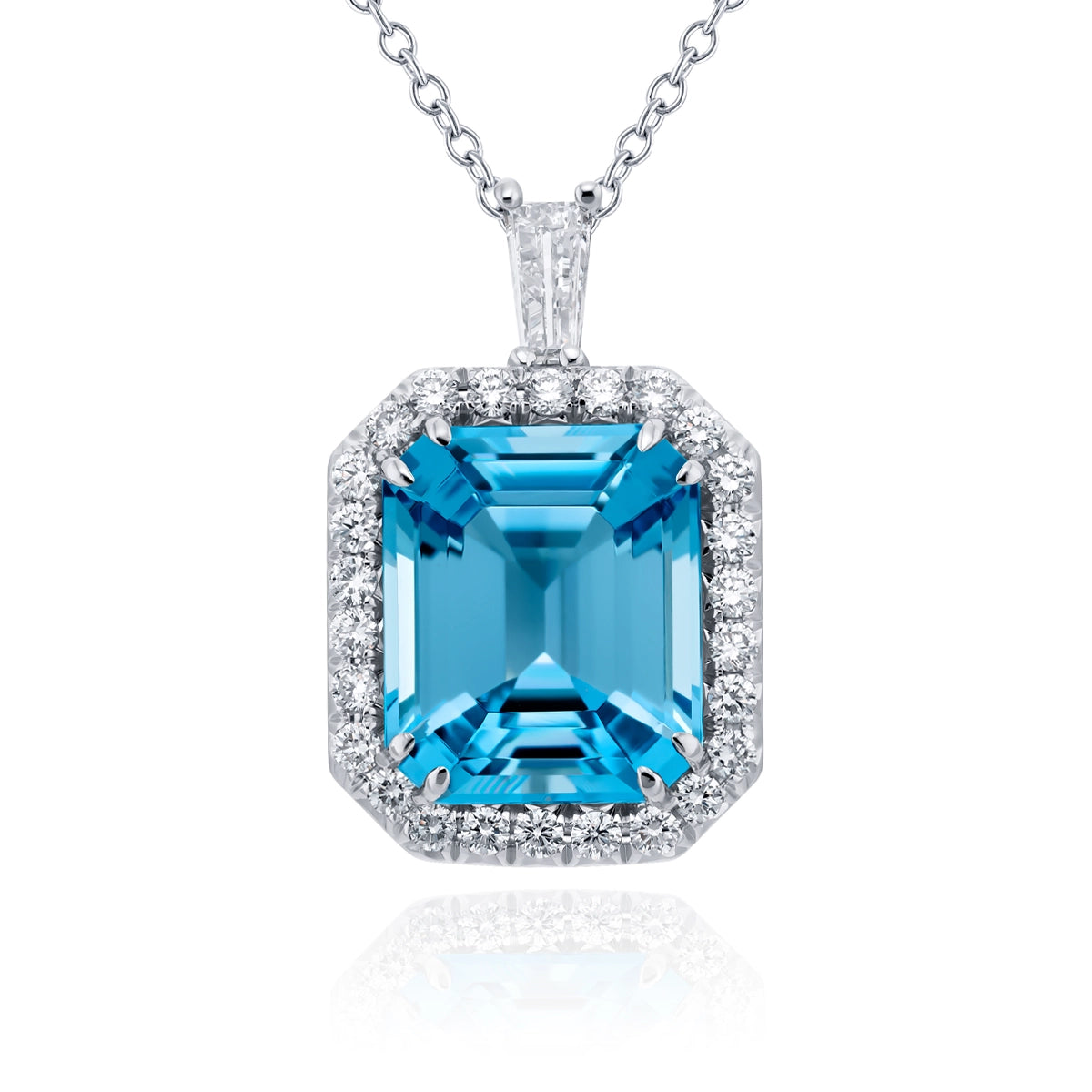 JB Star Pendants in Platinum/Palladium containing Aquamarine, Multi-gemstone, Diamond 1538/058