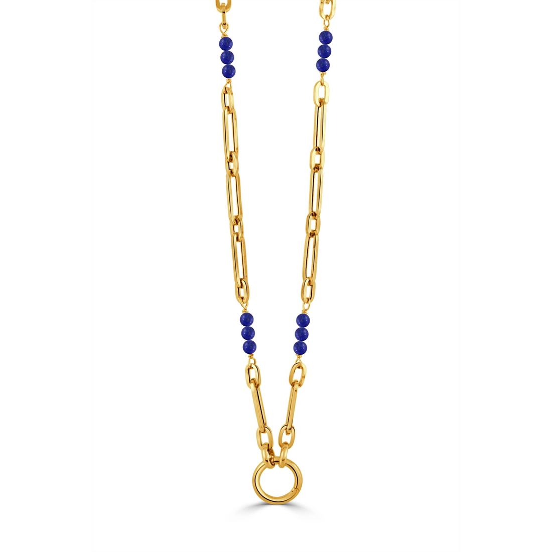Doves Necklaces in Yellow Gold containing Lapis PAPER-LP-1P-18-C