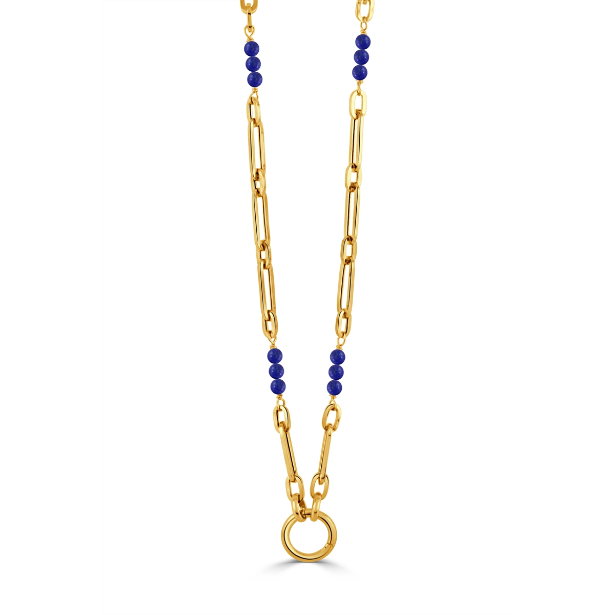 Doves Necklaces in Yellow Gold containing Lapis PAPER-LP-1P-18-C