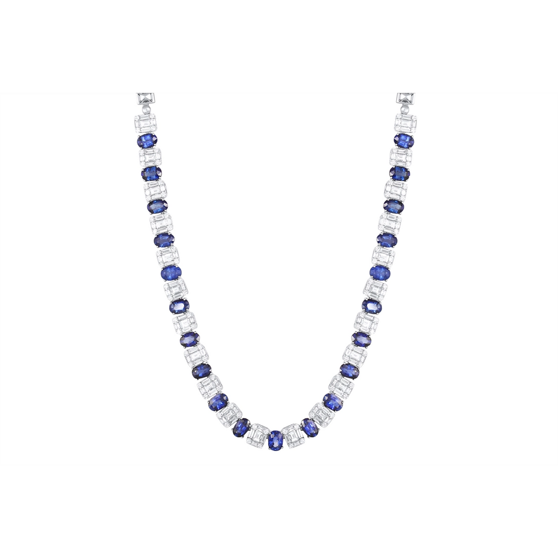 Necklaces Necklaces in White Gold containing Multi-gemstone, Diamond, Sapphire 458971