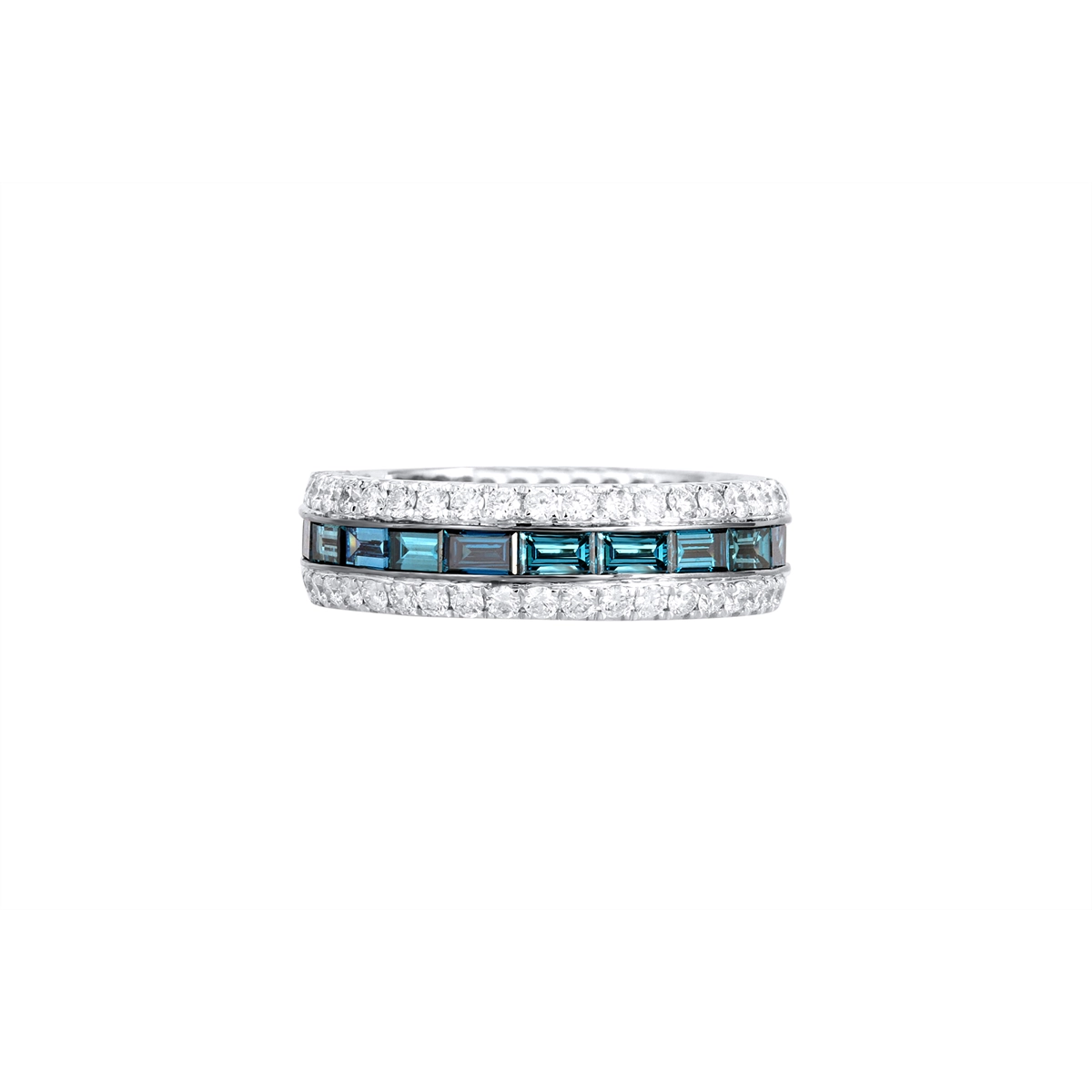 Wedding Bands Rings in White Gold containing Other, Multi-gemstone, Diamond 459048
