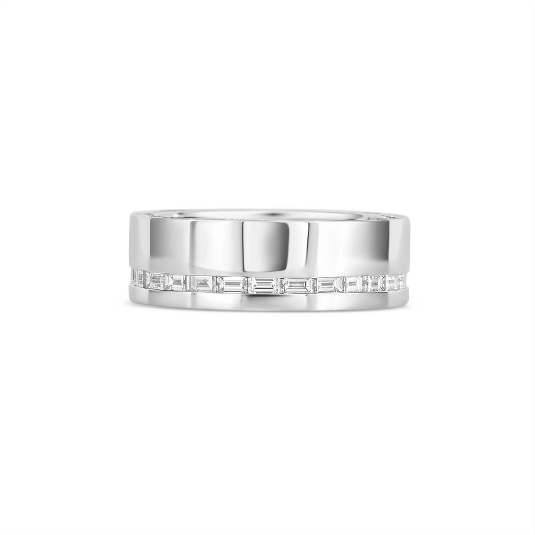 Mens Bands Wedding Rings in White Gold containing Diamond 459235