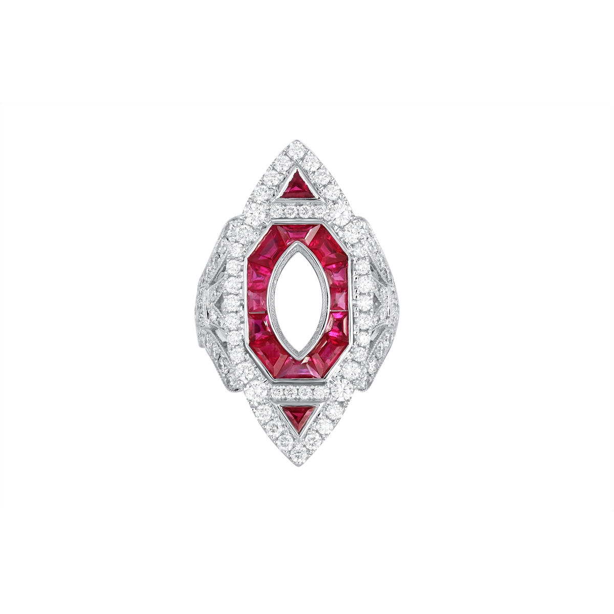 Rings Rings in White Gold containing Multi-gemstone, Diamond, Ruby 459241