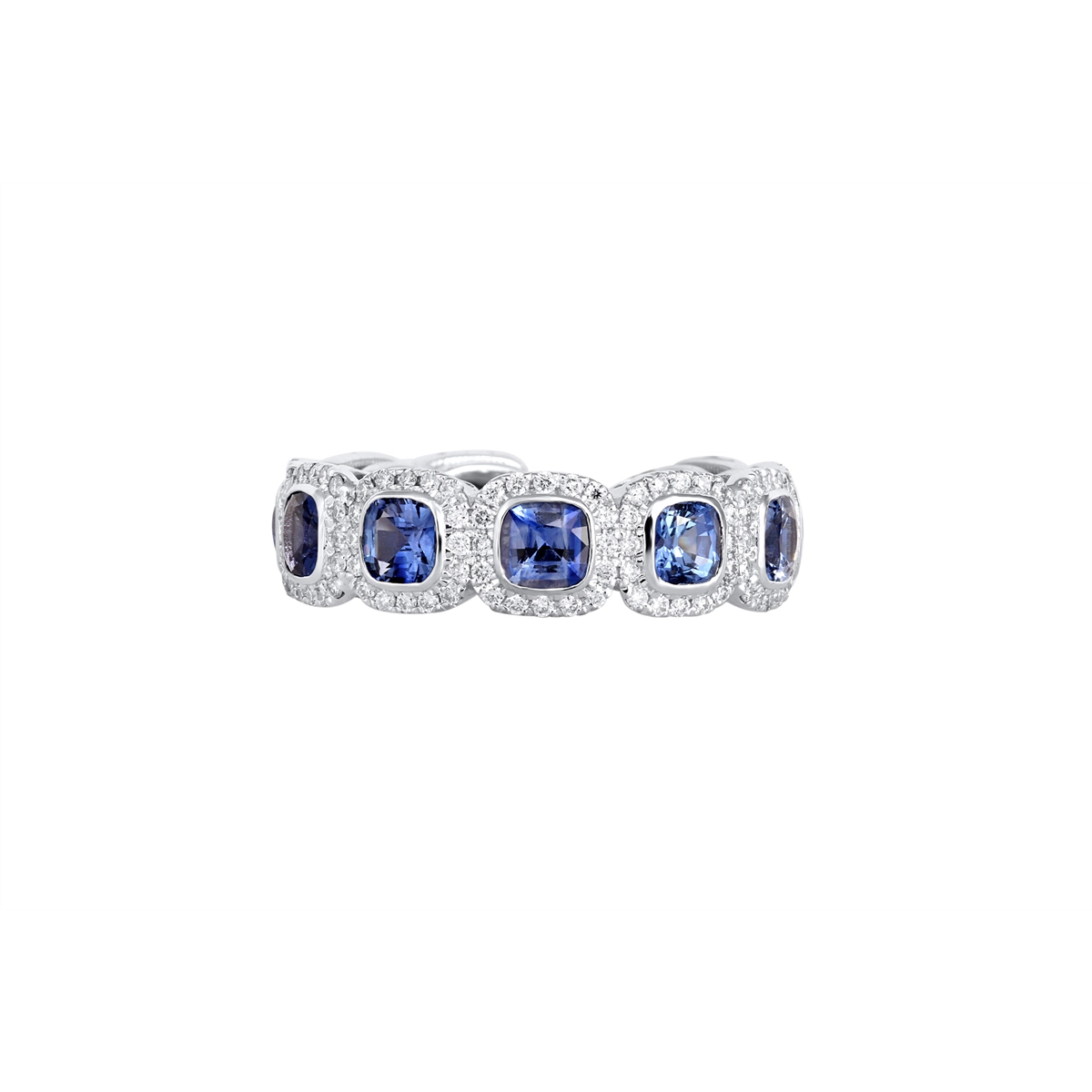 Wedding Bands Rings in White Gold containing Multi-gemstone, Diamond, Sapphire 459247