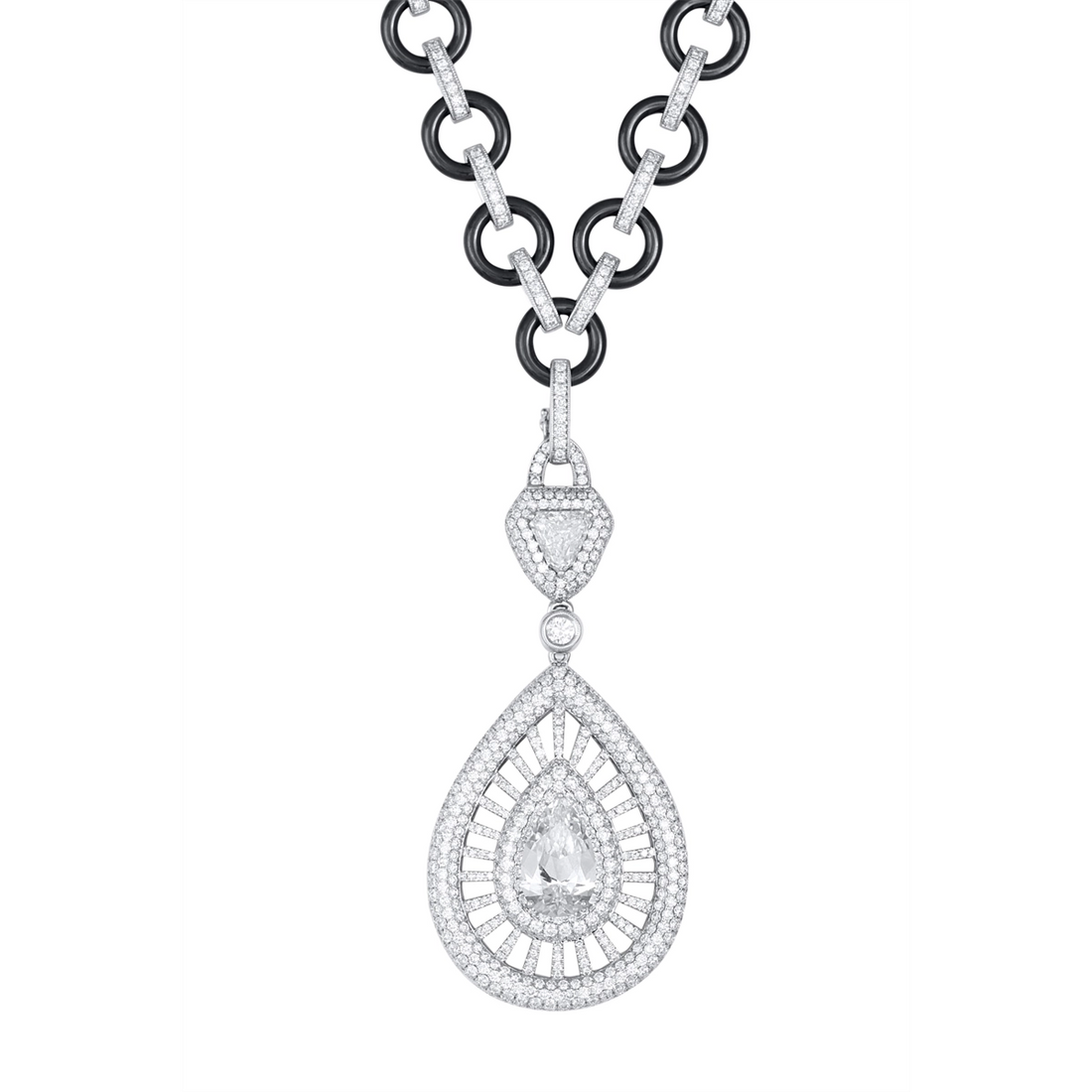 Necklaces Necklaces in White Gold containing Black onyx, Multi-gemstone, Diamond 459380