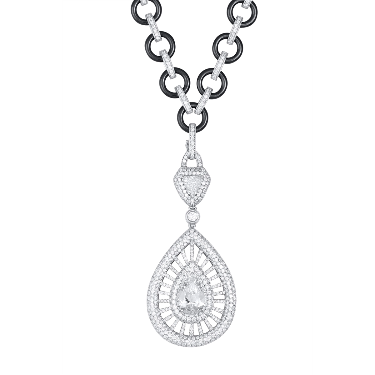 Necklaces Necklaces in White Gold containing Black onyx, Multi-gemstone, Diamond 459380