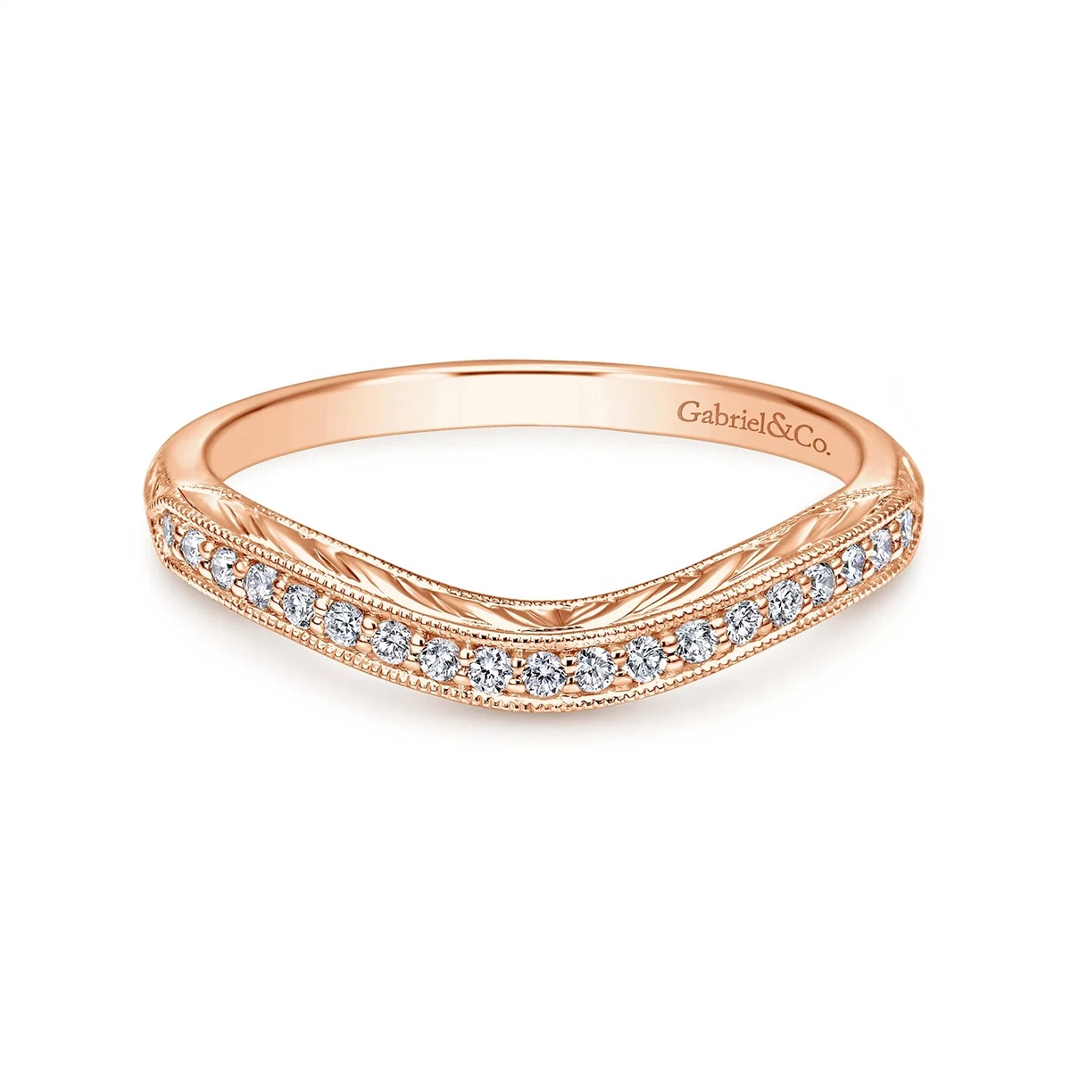 Gabriel & Co Wedding Rings in Rose Gold containing Diamond WB11865R0K4JJ