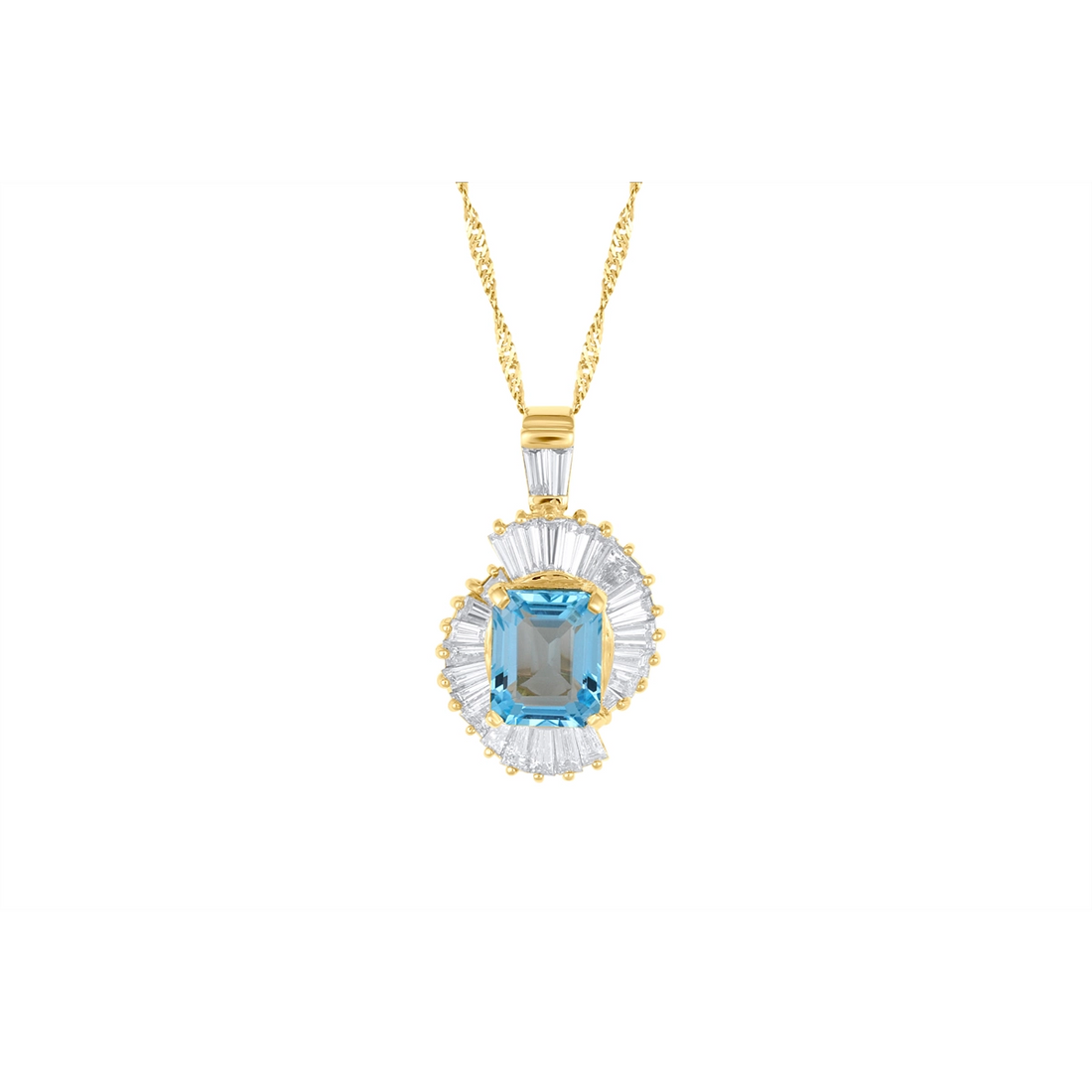 Necklaces Necklaces in Yellow Gold containing Blue topaz , Multi-gemstone, Diamond 459632