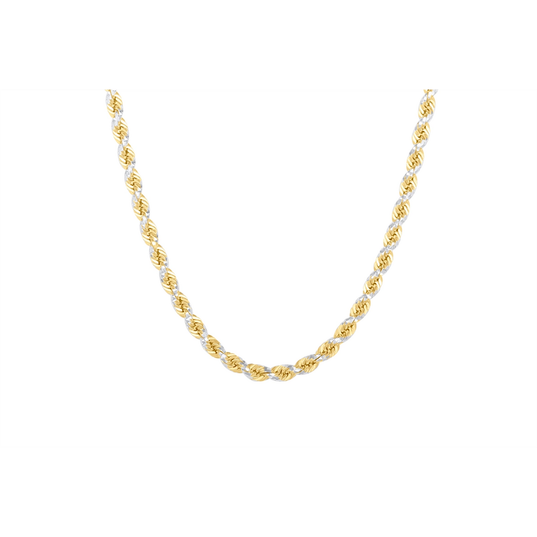 Necklaces Jewelry in Yellow Gold ROPE-PRISM-3.5MM-YW-24