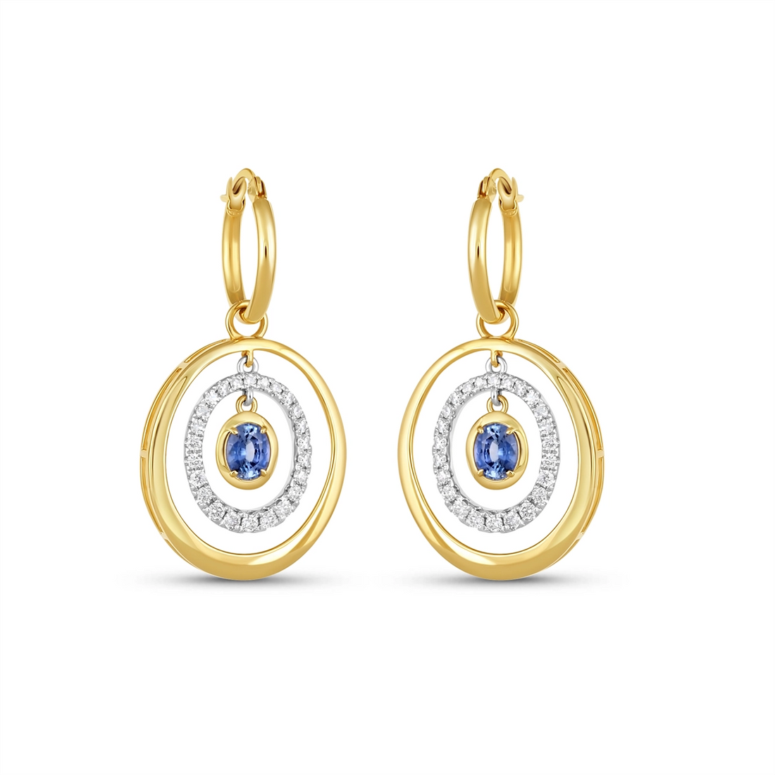Earrings Earrings in Yellow Gold containing Multi-gemstone, Diamond, Sapphire 459897