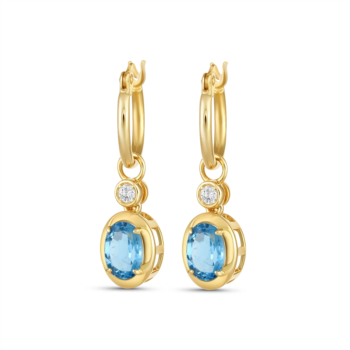 Earrings Earrings in Yellow Gold containing Blue topaz , Multi-gemstone, Diamond 459899