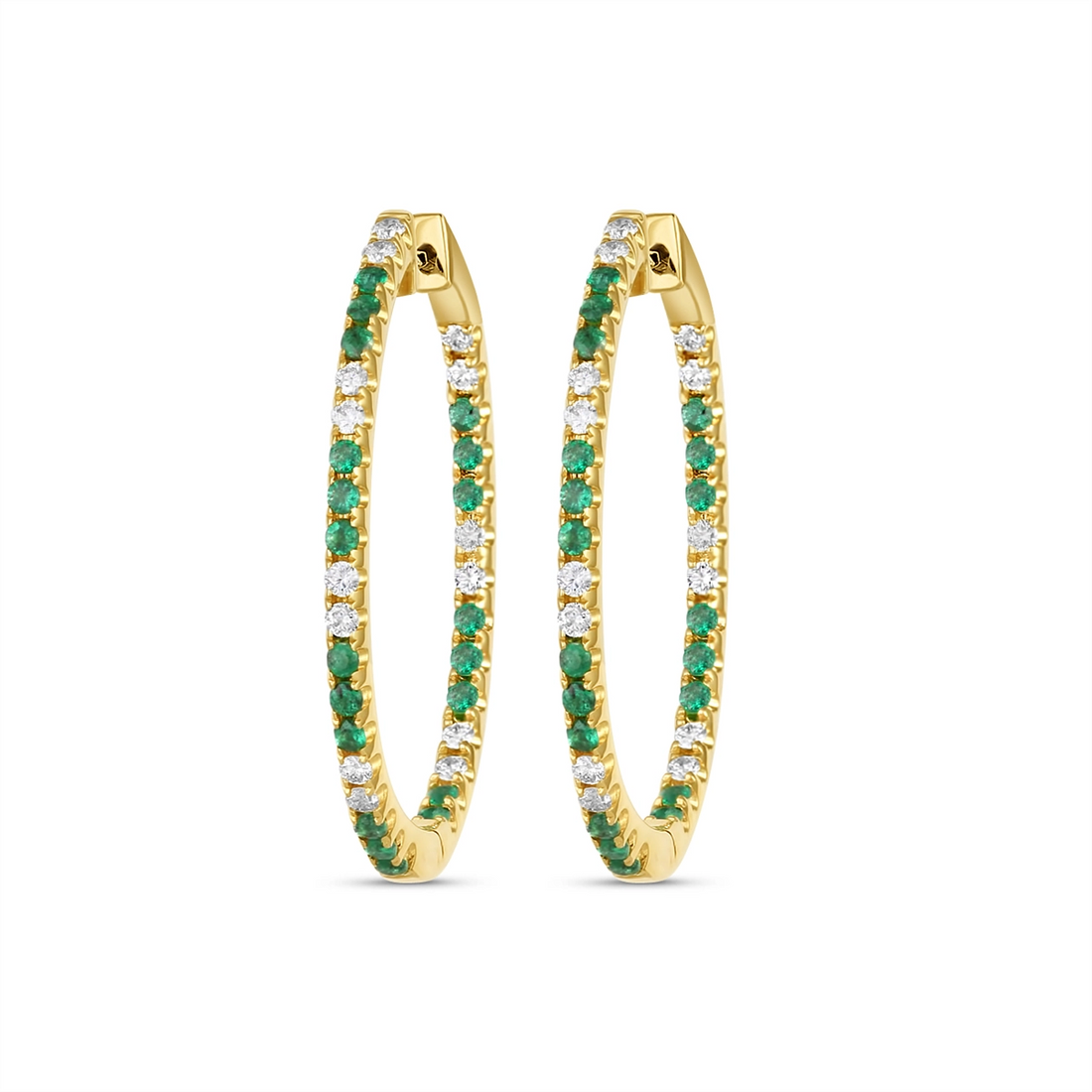 Earrings Earrings in Yellow Gold containing Multi-gemstone, Diamond, Emerald 459901