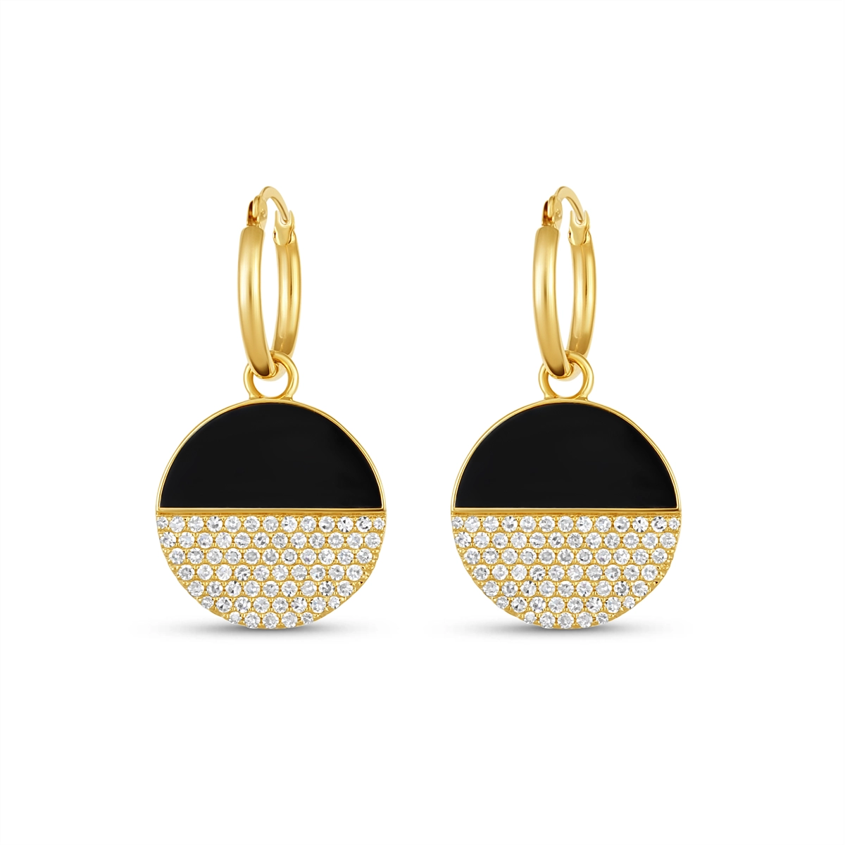 Earrings Earrings in Yellow Gold containing Black onyx, Diamond 459905
