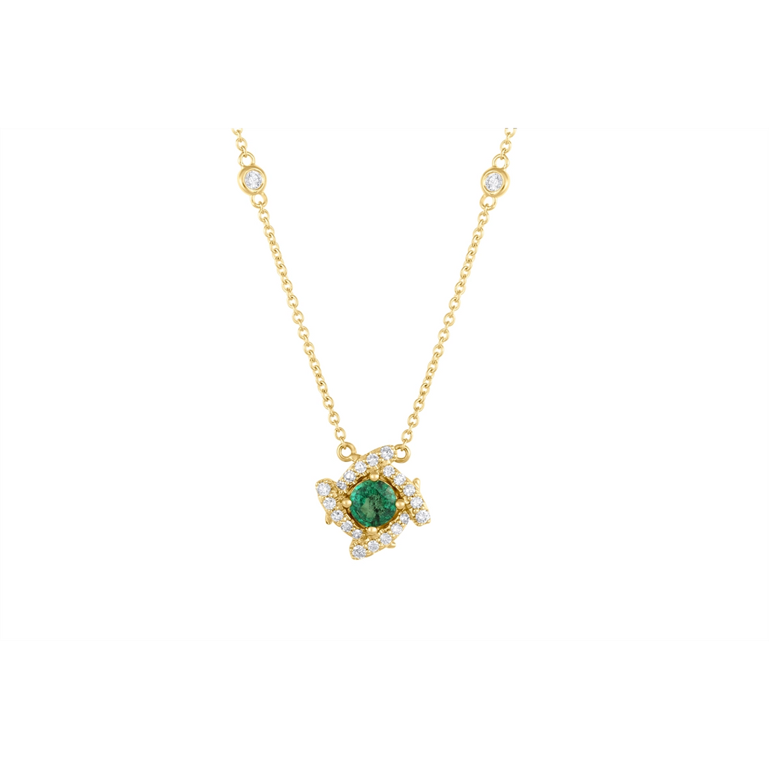 Necklaces Necklaces in Yellow Gold containing Multi-gemstone, Diamond, Emerald 459976