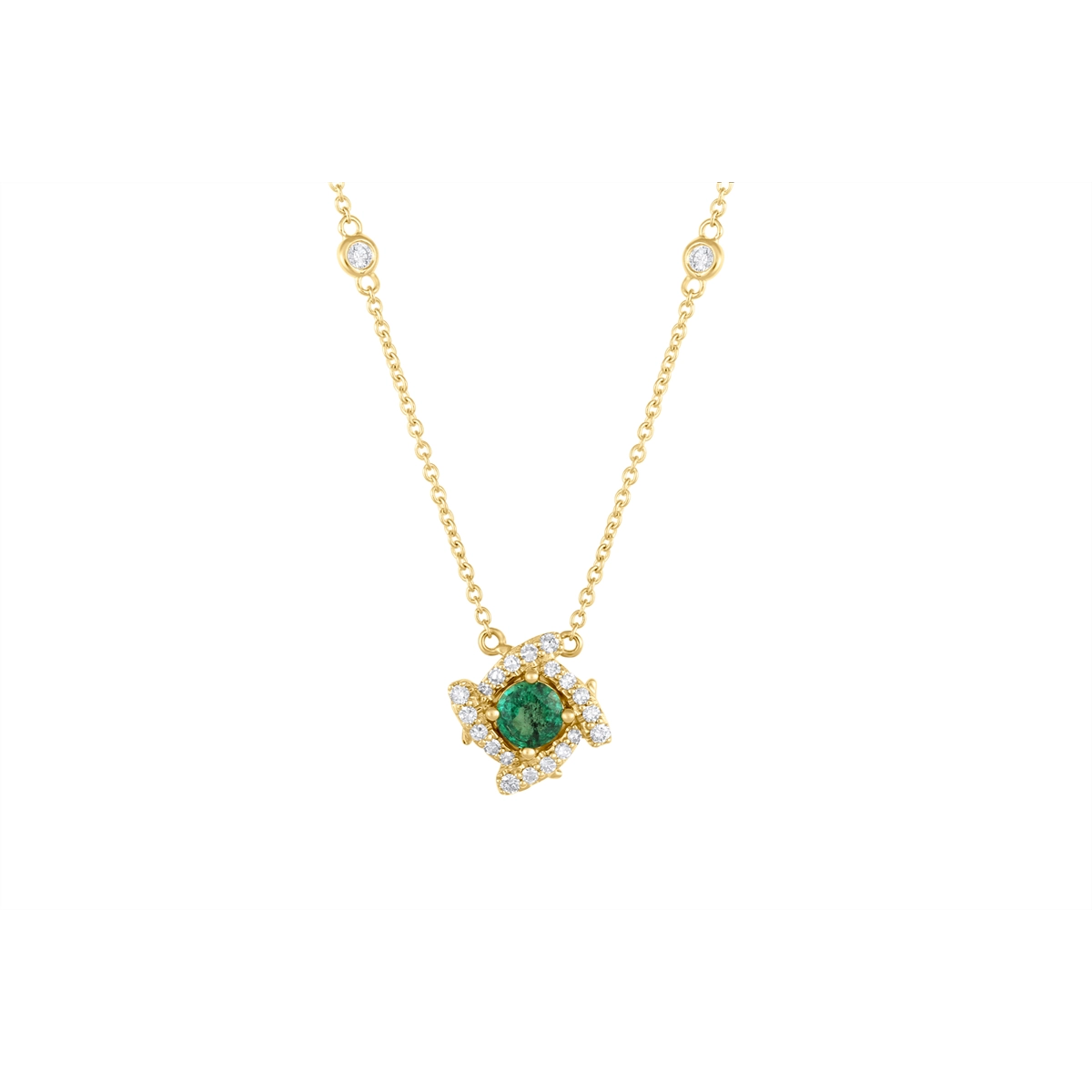 Necklaces Necklaces in Yellow Gold containing Multi-gemstone, Diamond, Emerald 459976