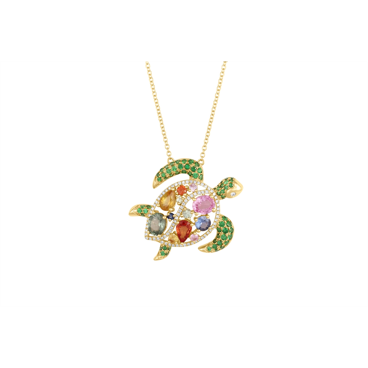 Necklaces Necklaces in Yellow Gold containing Multi-gemstone, Diamond 459979