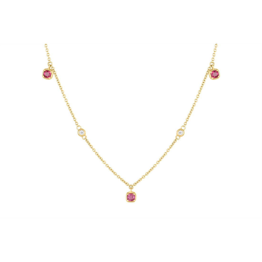Necklaces Necklaces in Yellow Gold containing Multi-gemstone, Diamond, Ruby 459983