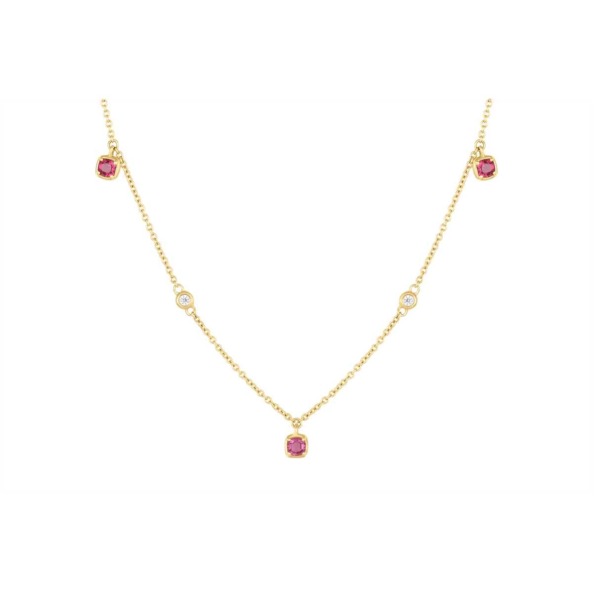 Necklaces Necklaces in Yellow Gold containing Multi-gemstone, Diamond, Ruby 459983