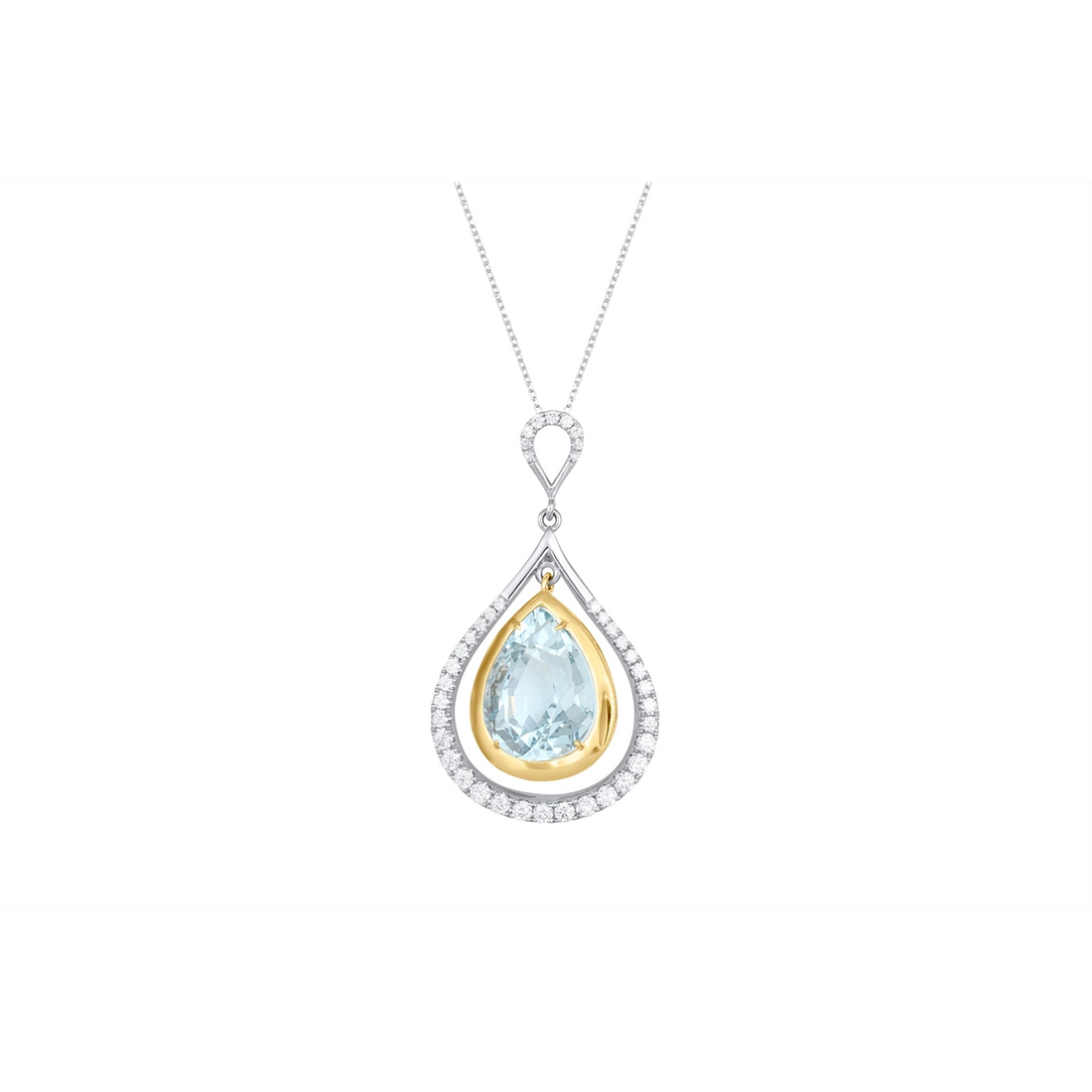 Necklaces Necklaces in Mixed Metals containing Aquamarine, Multi-gemstone, Diamond 460010