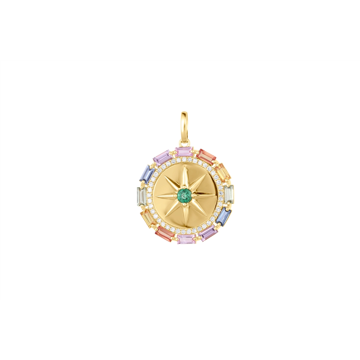 Pendants Pendants in Yellow Gold containing Multi-gemstone, Diamond, Emerald 460016