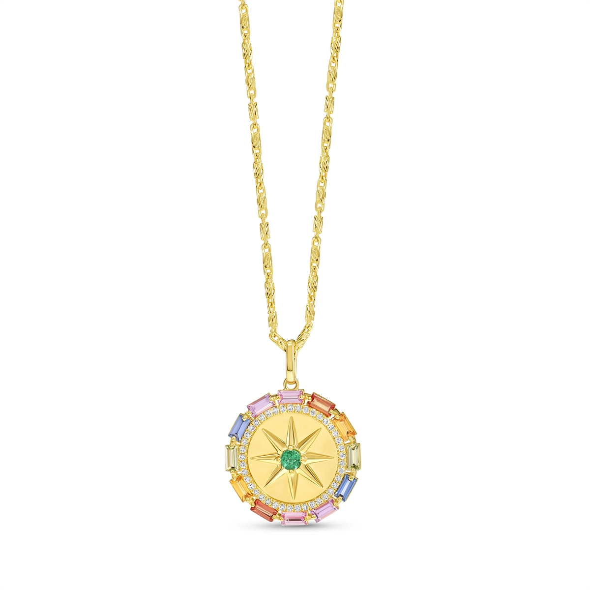 Pendants Pendants in Yellow Gold containing Multi-gemstone, Diamond, Emerald 460016