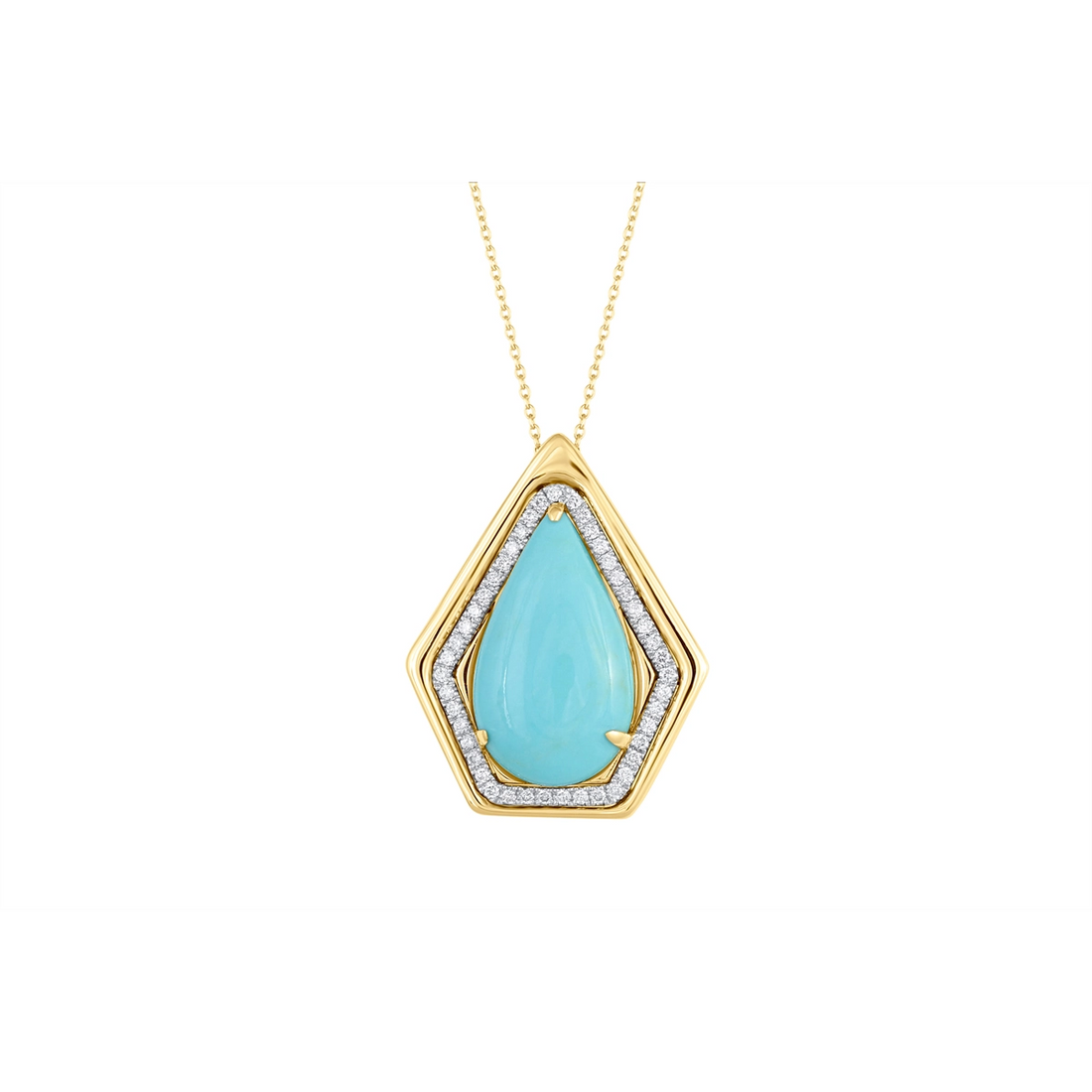 Necklaces Necklaces in Mixed Metals containing Multi-gemstone, Diamond, Turquoise 460026