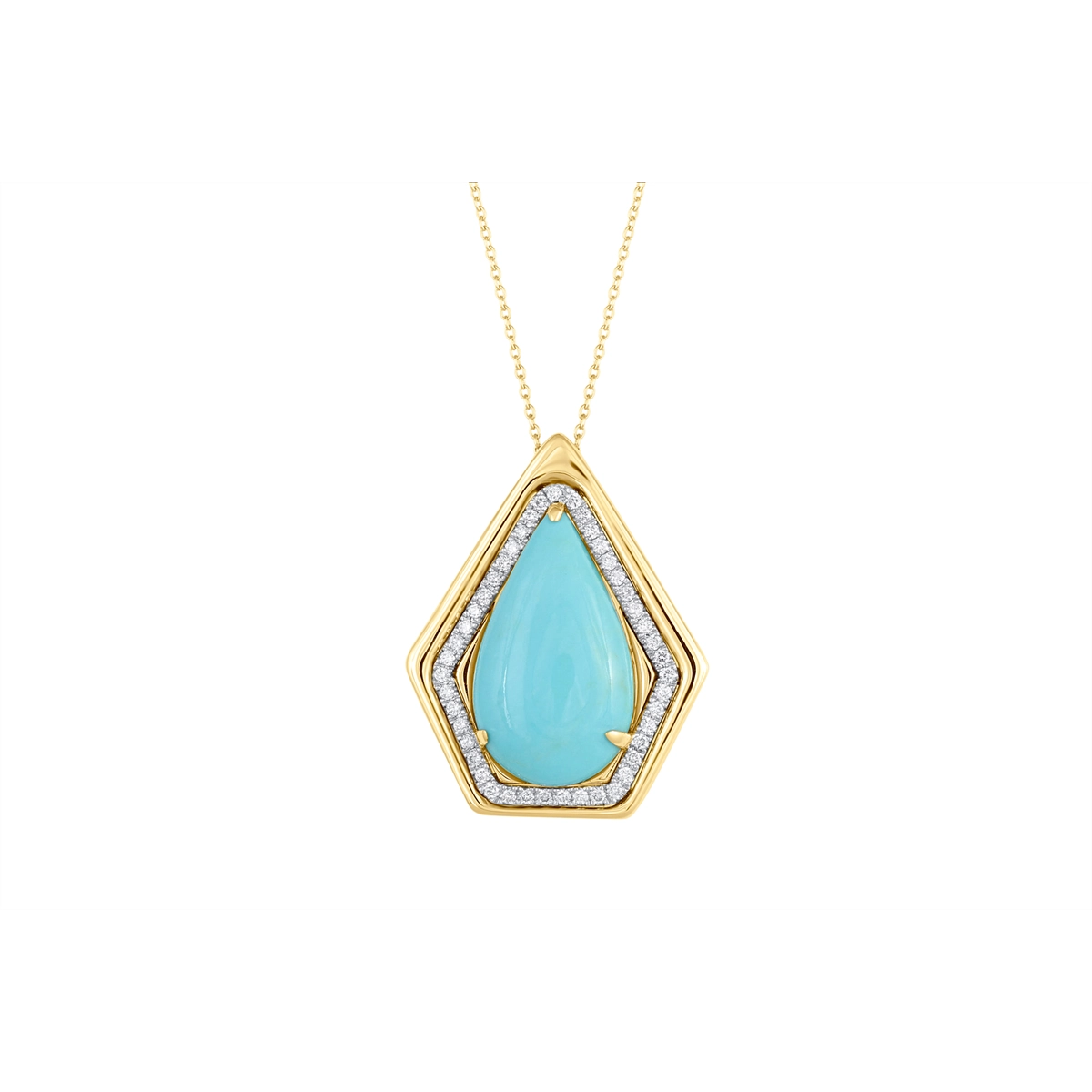Necklaces Necklaces in Mixed Metals containing Multi-gemstone, Diamond, Turquoise 460026