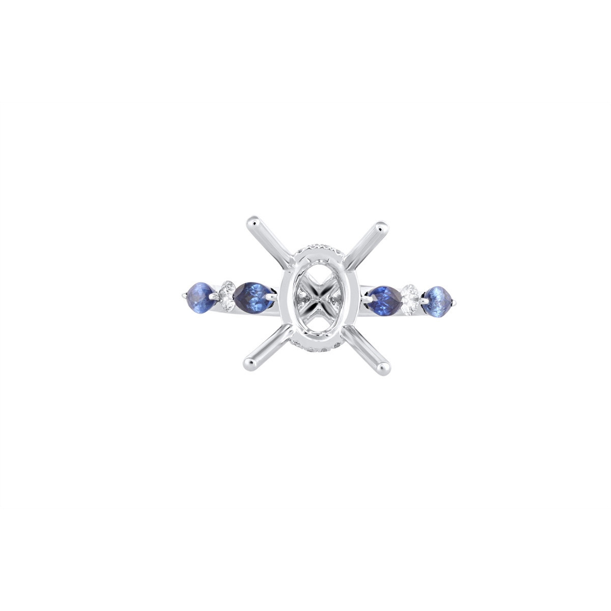 Engagement Collections Engagement Rings in White Gold containing Multi-gemstone, Diamond, Sapphire 460131