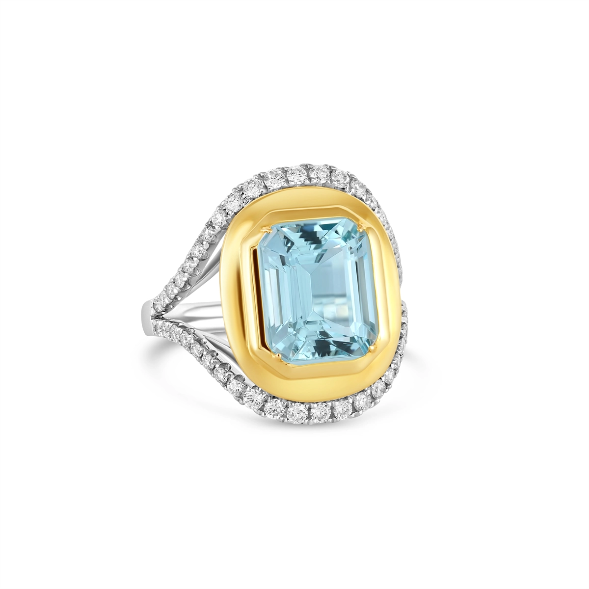 Rings Rings in Mixed Metals containing Aquamarine, Multi-gemstone, Diamond 460151