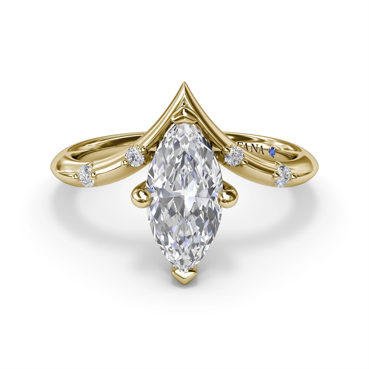 Fana Engagement Rings in Yellow Gold containing Diamond S4368-2_0CT-MQ-14KY