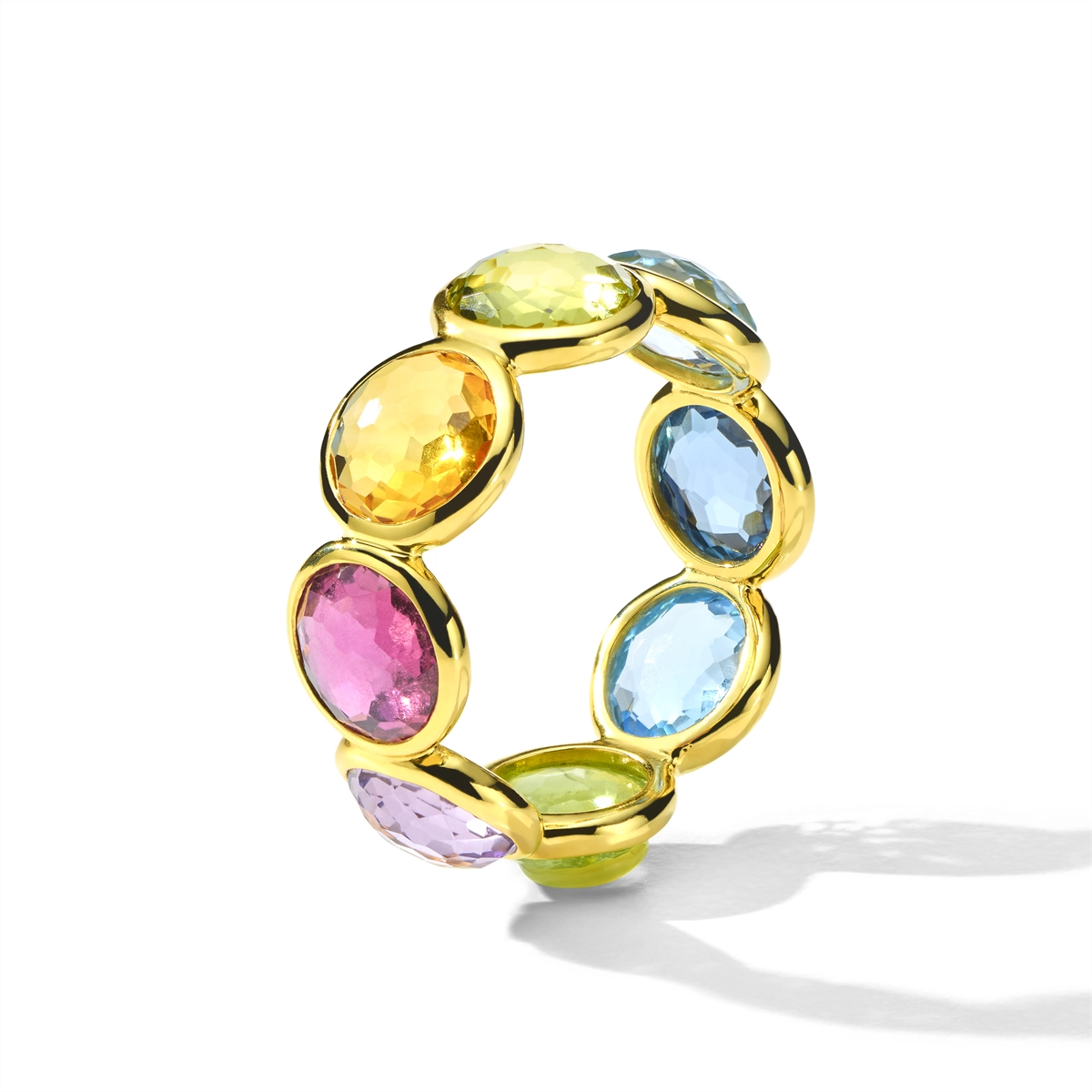 Ippolita Rings in Yellow Gold containing Amethyst, Blue topaz , London blue topaz, Citrine, Quartz, Pink tourmaline, Peridot, Other, Multi-gemstone GR1095-PRECRAIN-7