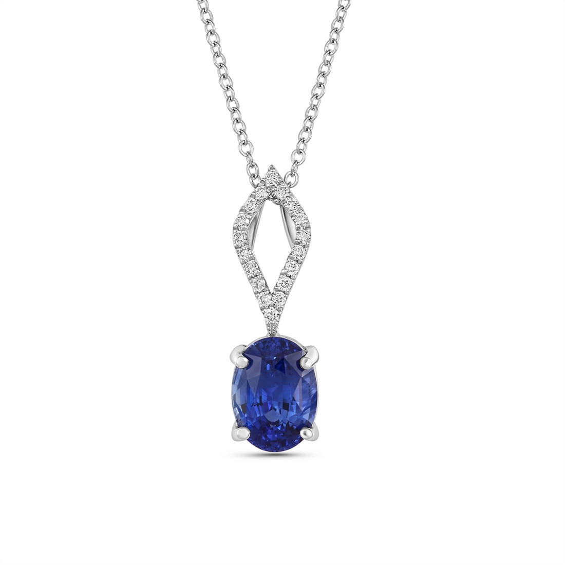 Necklaces Necklaces in White Gold containing Multi-gemstone, Diamond, Sapphire 460483