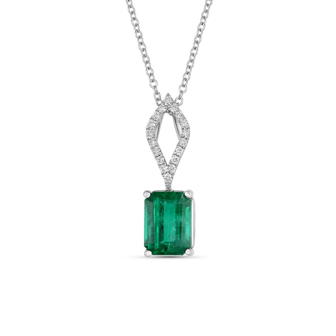 Necklaces Necklaces in White Gold containing Multi-gemstone, Diamond, Emerald 460484