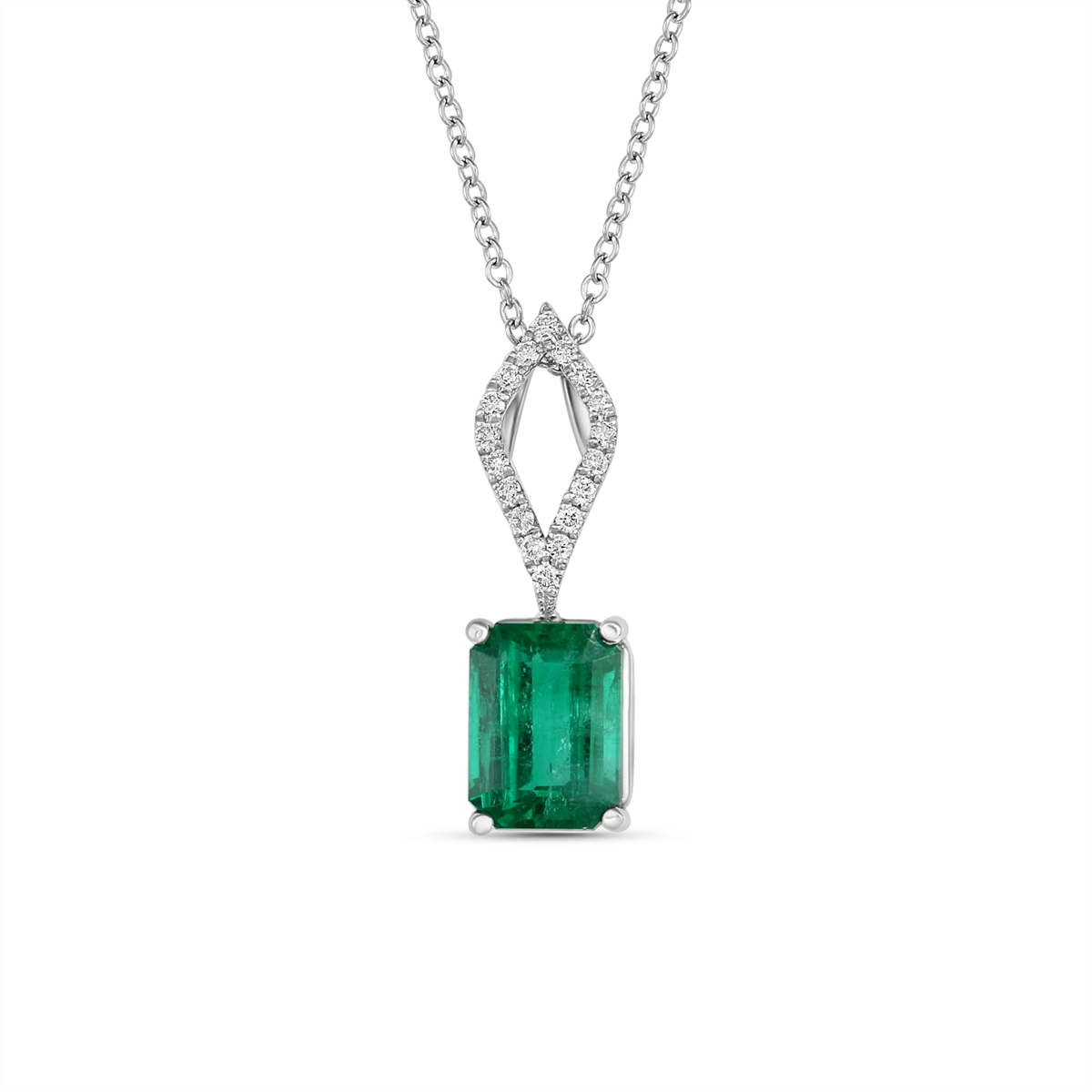 Necklaces Necklaces in White Gold containing Multi-gemstone, Diamond, Emerald 460484