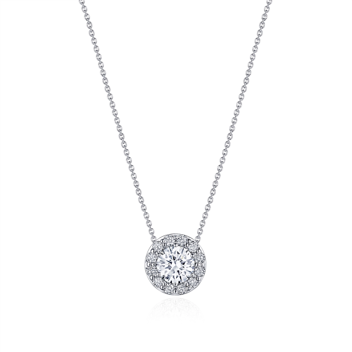Tacori Necklaces in Platinum/Palladium containing Diamond FP 809 RD 7.5 PLT