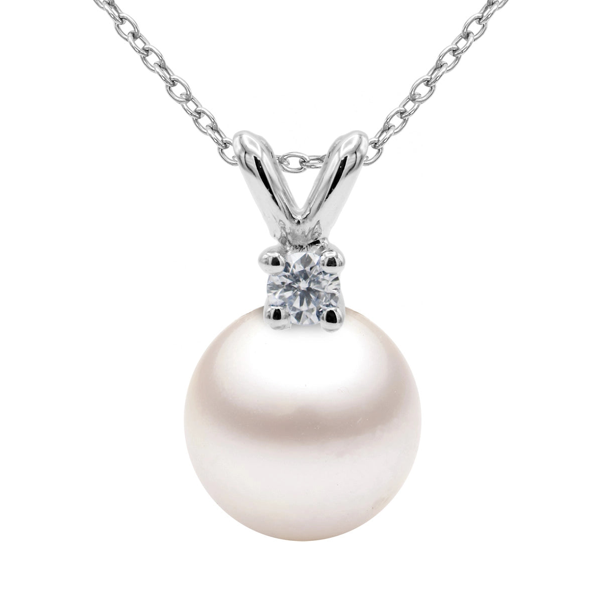 Necklaces Necklaces in White Gold containing Diamond, Pearl 460812