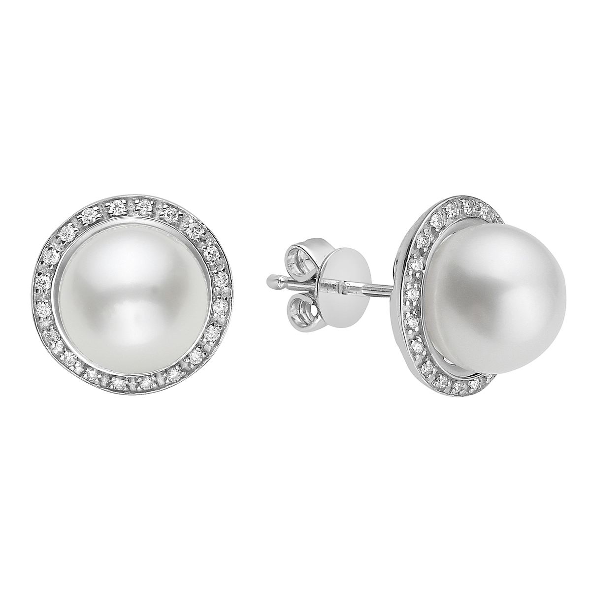 Earrings Earrings in White Gold containing Diamond, Pearl 460818