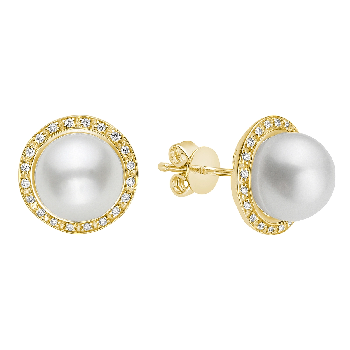 Earrings Earrings in Yellow Gold containing Diamond, Pearl 460819