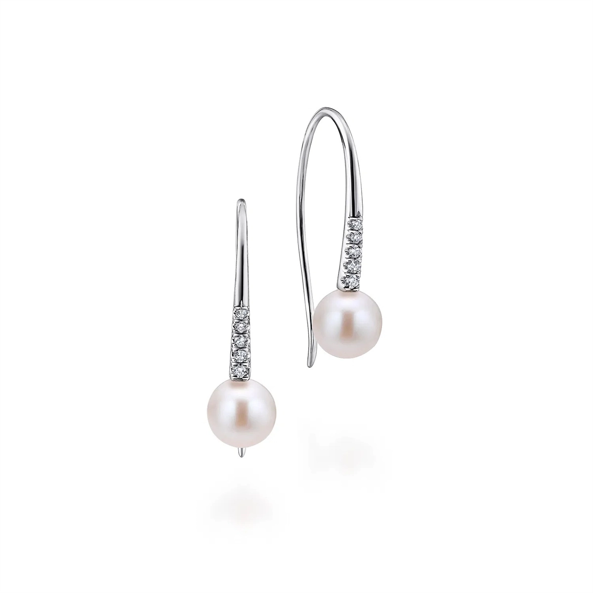 Gabriel & Co Earrings in White Gold containing Multi-gemstone, Diamond, Pearl EG13096W45PL
